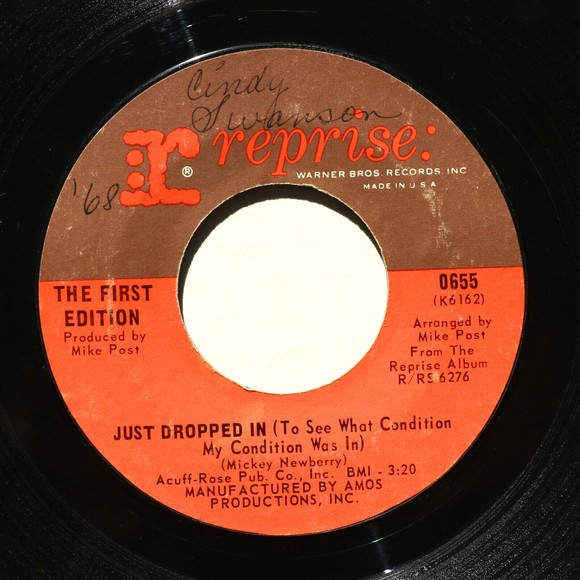 The First Edition Just Dropped In/Shadow In The Corner Of 45 rpm Vinyl 7" Record - Picture 1 of 9